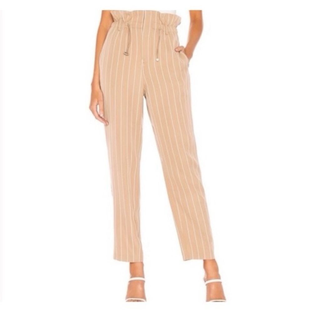 NWT Revolve L'Academie- Striped Paper bag Drawstring Trousers Pants - Size Small